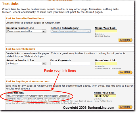 Amazon text link