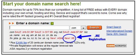 ME domain registration
